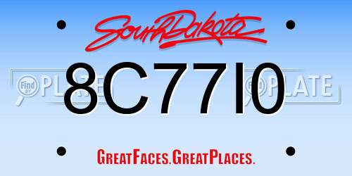 8C77I0 South Dakota License Plate
