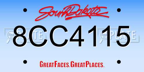 8CC4115 South Dakota License Plate