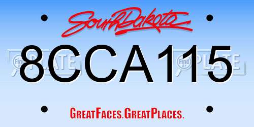 8CCA115 South Dakota License Plate