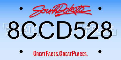 8CCD528 South Dakota License Plate