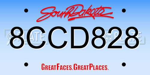 8CCD828 South Dakota License Plate