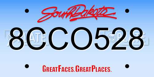 8CCO528 South Dakota License Plate