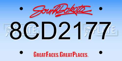 8CD2177 South Dakota License Plate