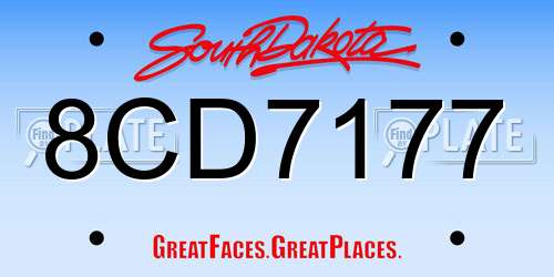 8CD7177 South Dakota License Plate