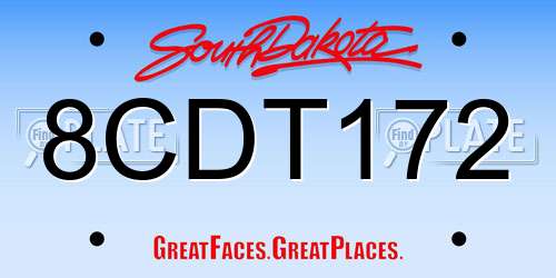 8CDT172 South Dakota License Plate