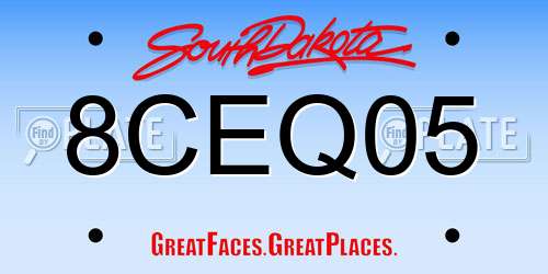 8CEQ05 South Dakota License Plate