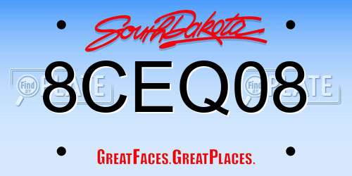8CEQ08 South Dakota License Plate