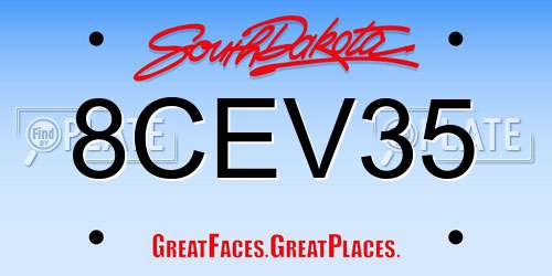 8CEV35 South Dakota License Plate