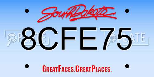 8CFE75 South Dakota License Plate