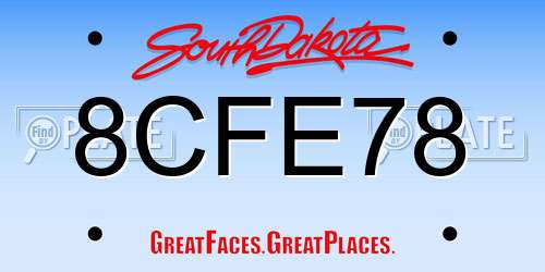 8CFE78 South Dakota License Plate