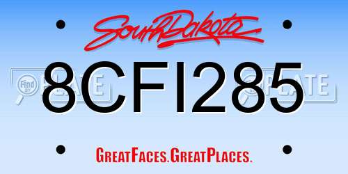 8CFI285 South Dakota License Plate