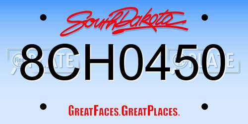 8CH0450 South Dakota License Plate