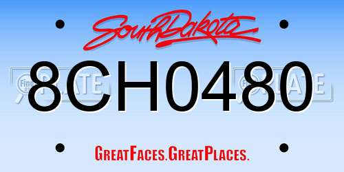 8CH0480 South Dakota License Plate
