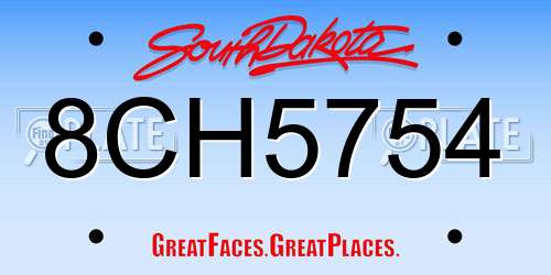 8CH5754 South Dakota License Plate