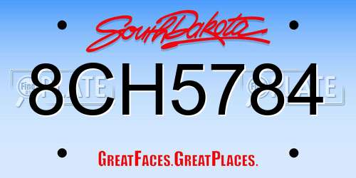 8CH5784 South Dakota License Plate