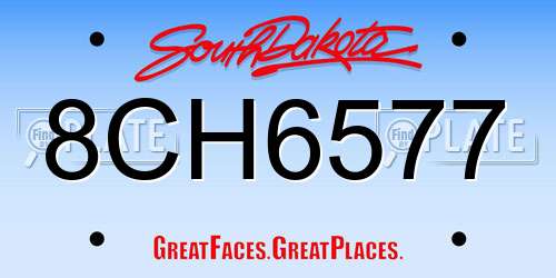 8CH6577 South Dakota License Plate