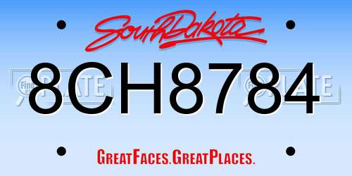8CH8784 South Dakota License Plate