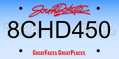 8CHD450 South Dakota License Plate