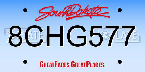 8CHG577 South Dakota License Plate