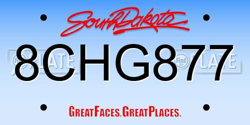 8CHG877 South Dakota License Plate