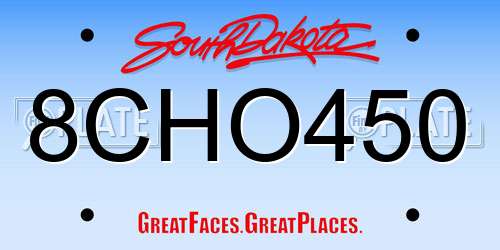 8CHO450 South Dakota License Plate
