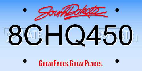 8CHQ450 South Dakota License Plate