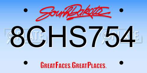 8CHS754 South Dakota License Plate