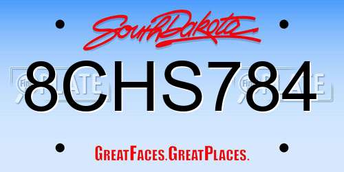 8CHS784 South Dakota License Plate