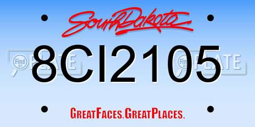 8CI2105 South Dakota License Plate