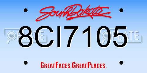 8CI7105 South Dakota License Plate