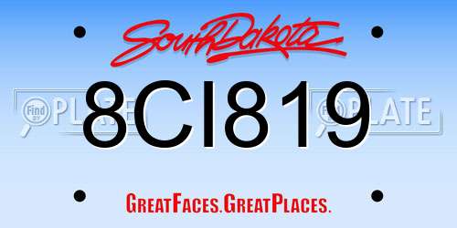 8CI819 South Dakota License Plate