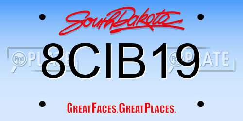 8CIB19 South Dakota License Plate