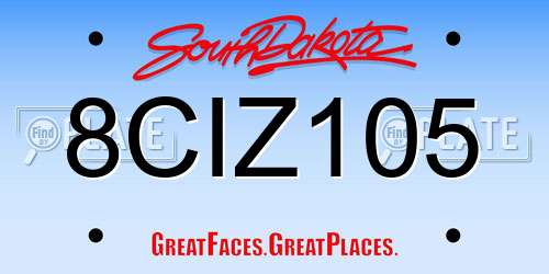 8CIZ105 South Dakota License Plate