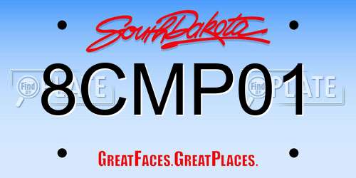 8CMP01 South Dakota License Plate