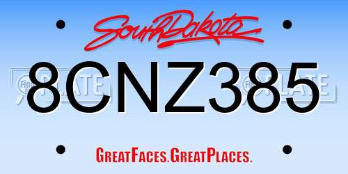 8CNZ385 South Dakota License Plate