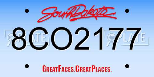 8CO2177 South Dakota License Plate