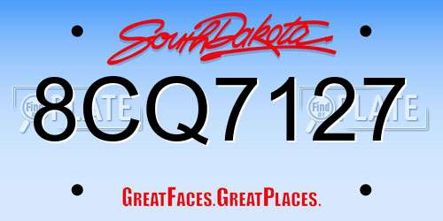 8CQ7127 South Dakota License Plate