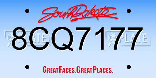 8CQ7177 South Dakota License Plate