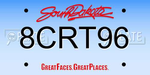 8CRT96 South Dakota License Plate