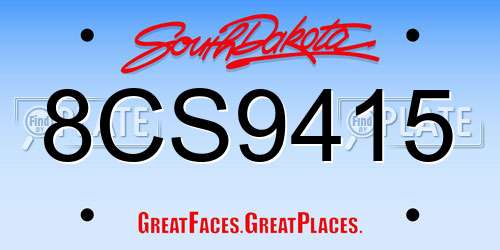 8CS9415 South Dakota License Plate