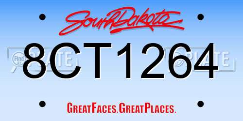 8CT1264 South Dakota License Plate