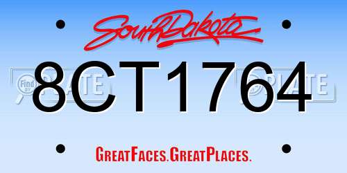8CT1764 South Dakota License Plate