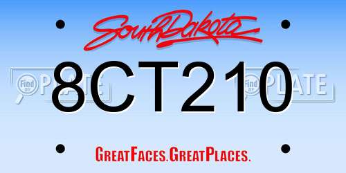 8CT210 South Dakota License Plate