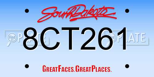 8CT261 South Dakota License Plate