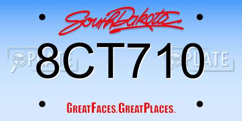 8CT710 South Dakota License Plate