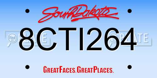 8CTI264 South Dakota License Plate
