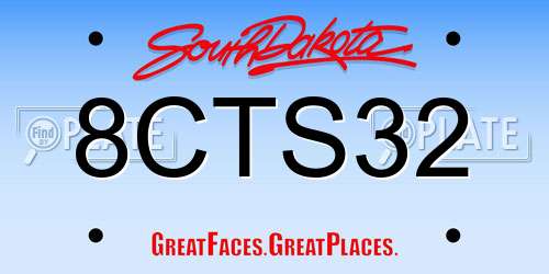 8CTS32 South Dakota License Plate