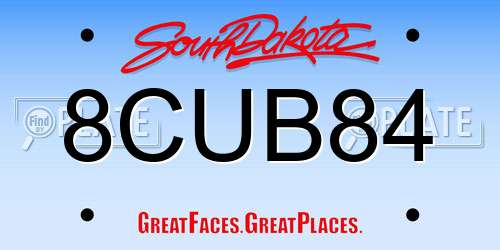 8CUB84 South Dakota License Plate
