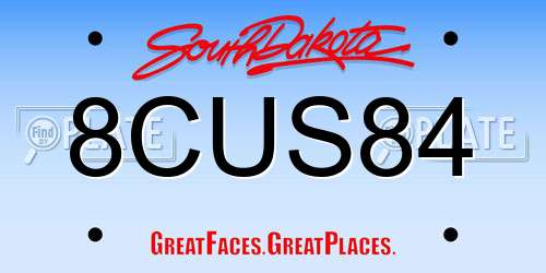 8CUS84 South Dakota License Plate