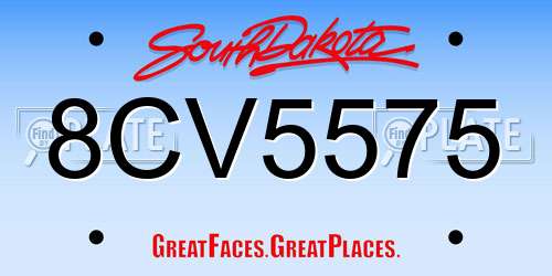 8CV5575 South Dakota License Plate